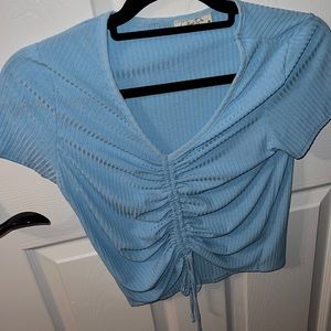 Blue crop top